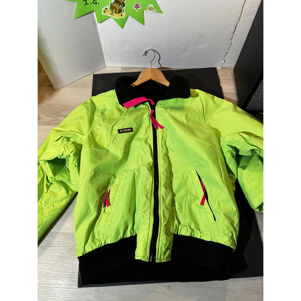 Vintage 90s Columbia Jacket Neon Lime Green  Men's L